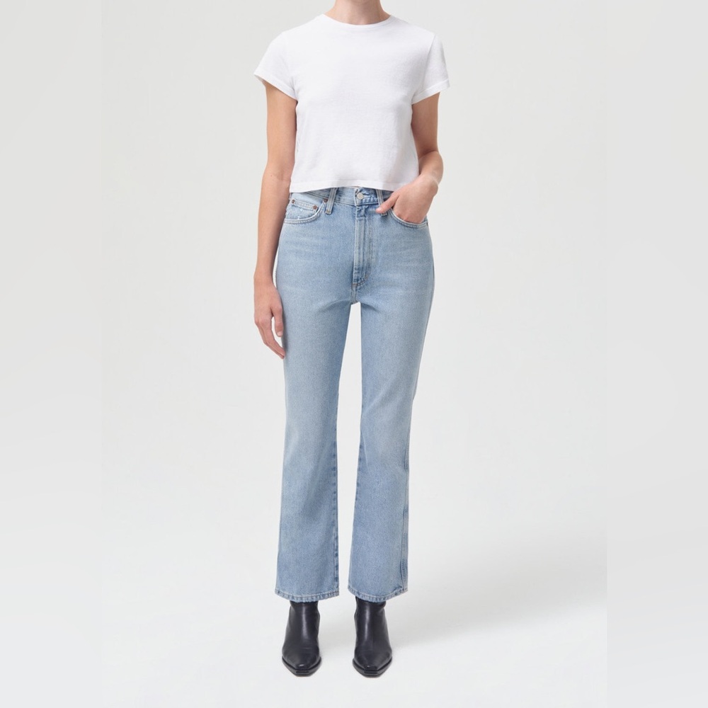Agolde Light Blue Straight Leg Jeans - pinch waist